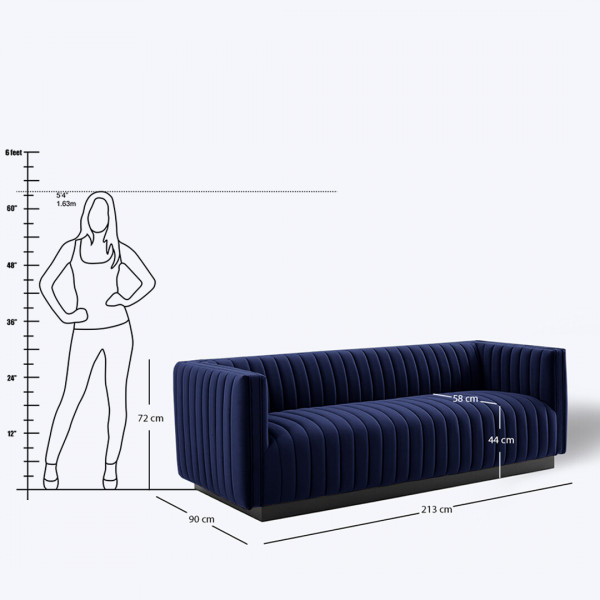Odessa 3 Seater Sofa - 83.8" on rent