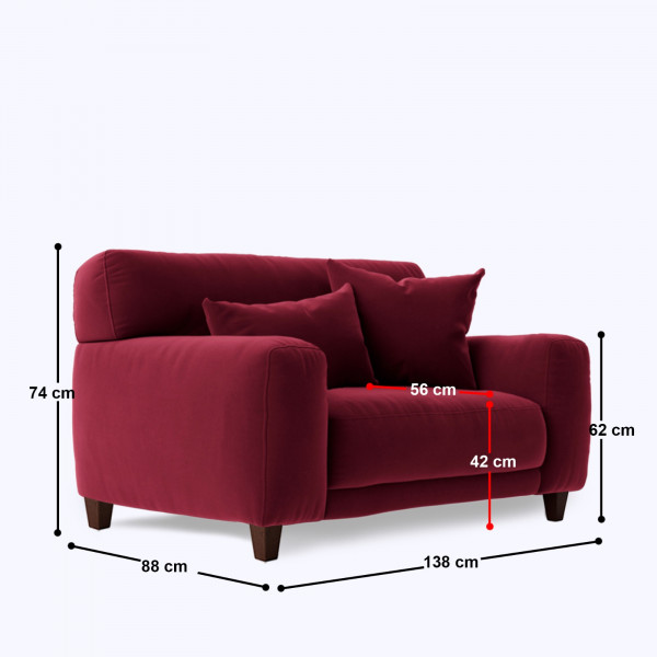 Infinito 1 Seater Love Seat Sofa - 55" on rent