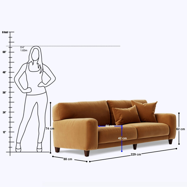 Infinito Large 3 Seater Sofa - 90" on rent