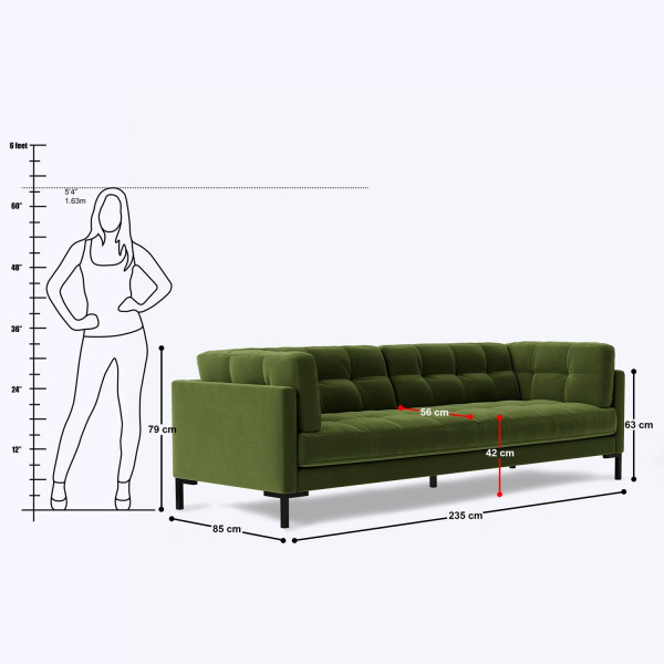 Tirreno 4 Seater Sofa - 93" on rent