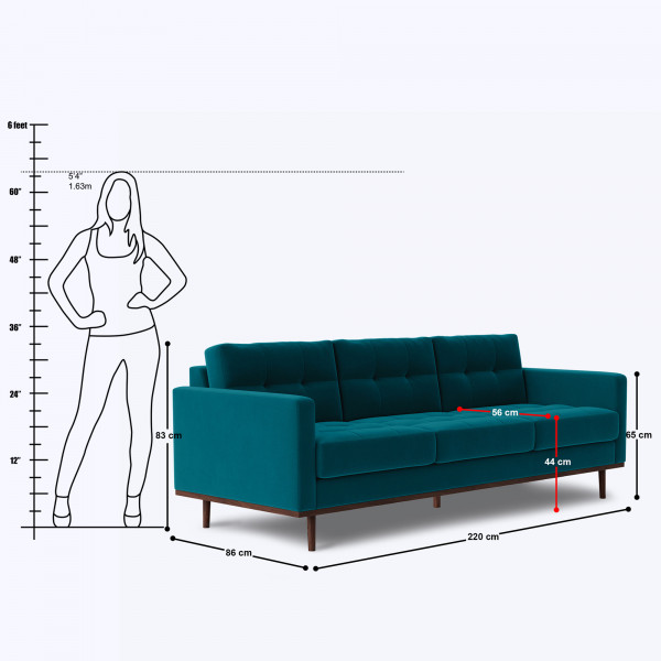 Reveltin 3 Seater Sofa - 86" on rent