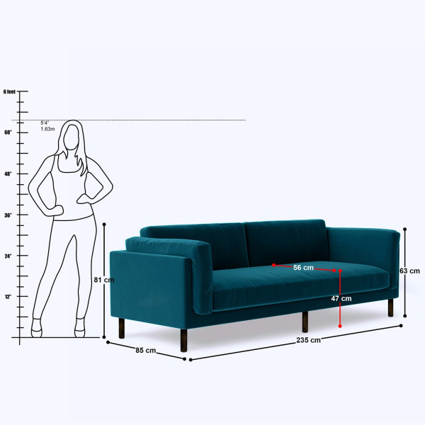 Orficca 4 Seater Sofa - 94" on rent