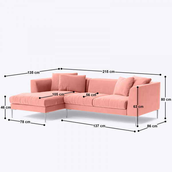 Hybo L Shaped Sofa - 85" on rent