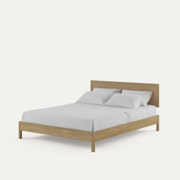 Eburnean Solid Wood Rattan Bed on rent