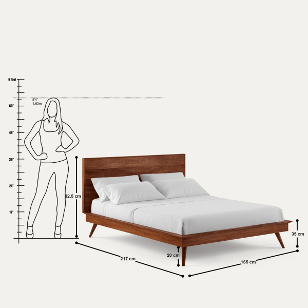 Pluton Solid Wood Scandinavian Style Bed on rent