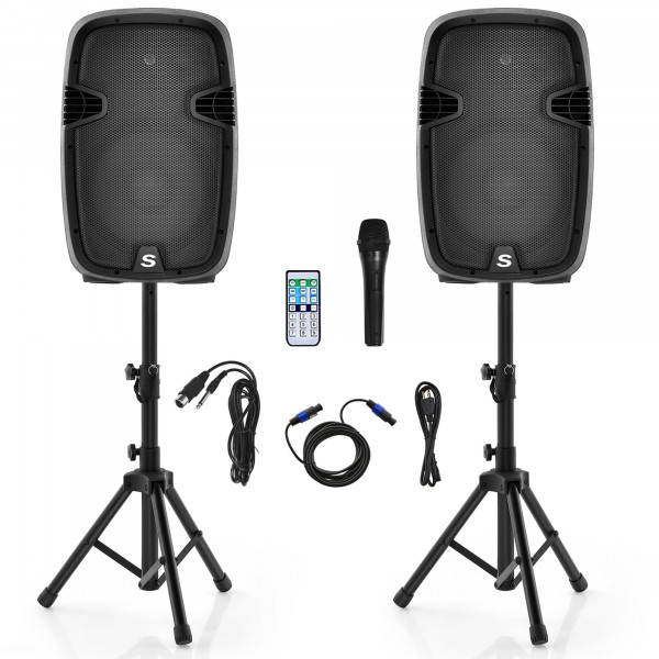 PA System - 2 Speakers with mic on rent