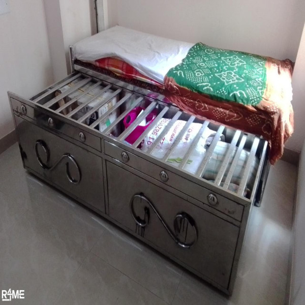 Solid wood diwan with storage stainless steel diwan with storage and back support for weak people on rent