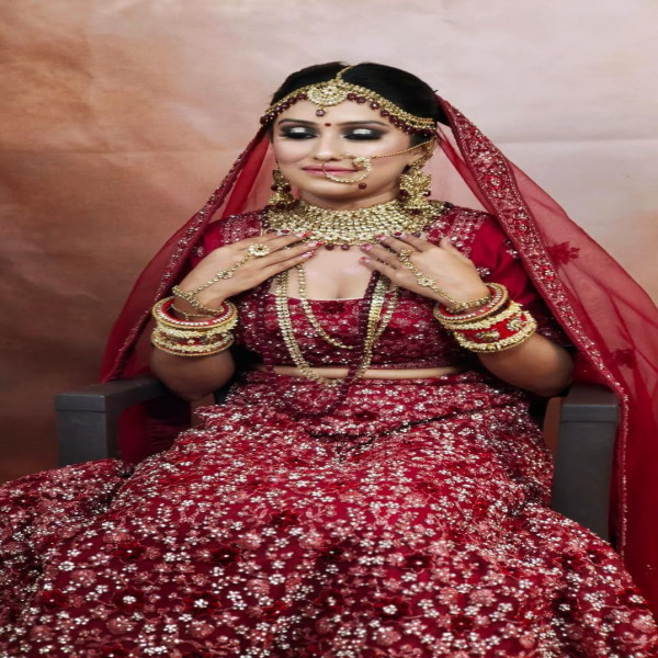 Red Bridal lehenga on rent