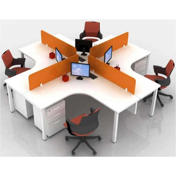 Troy 4 Seater Modular Workstation with Storage on rent